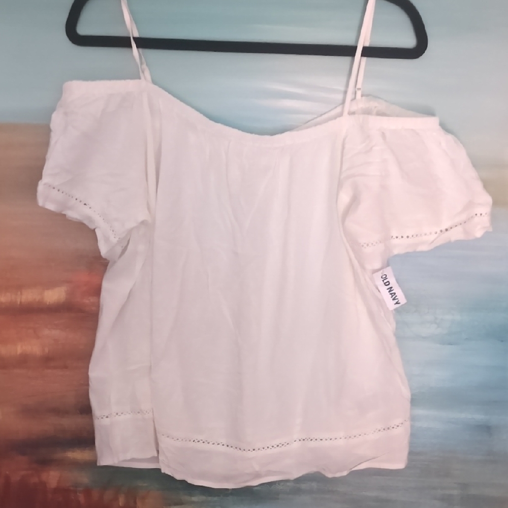 Old Navy White Off-Shoulder Top L NWT